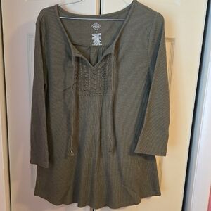 Women's St Johns Bay Olive Green Top